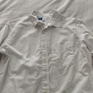 Old Navy Men's White Casual Button Down Shirt